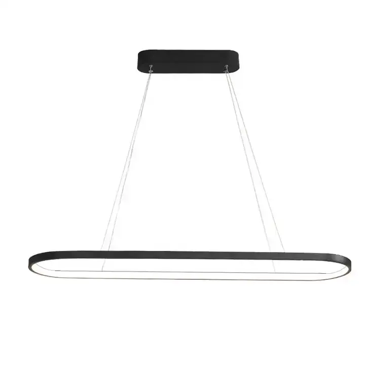 Lampe à suspension ovale minimaliste avec anneau à LED pour la cuisine