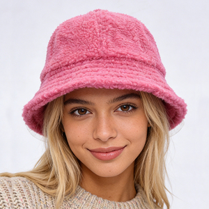 Gorro de lana gruesa con logotipo bordado personalizado, gorro cálido de invierno para hombres y mujeres, gorro de invierno tipo bucket. - Product Image 1
