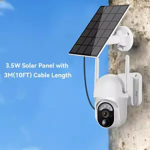 Solar Panel Powered Outdoor 3MP Surveillance Camera WiFi 4G PTZ IP CCTV Home Security Camera System Wireless