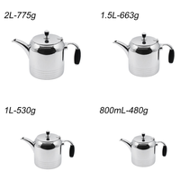 Théières arabes résistantes à la chaleur, théières de l'après-midi, ensemble cadeau de théière de luxe, théière en acier inoxydable, cafetière 800 ml/1 L/1,5 L/2 L