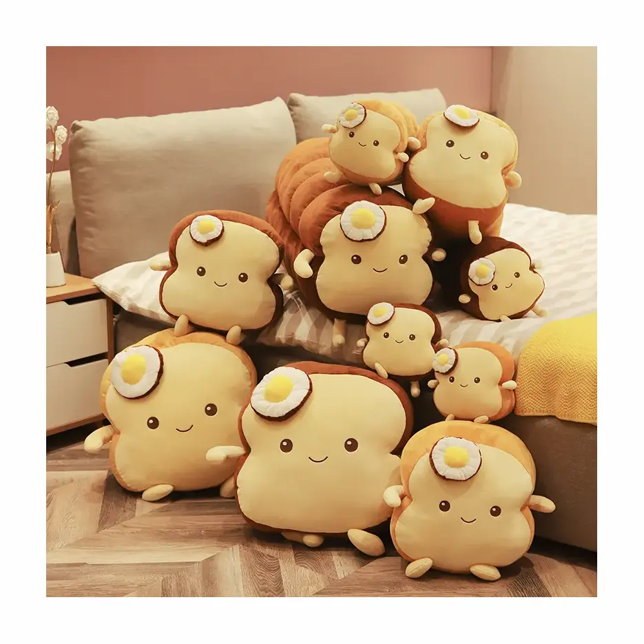 Kustom mainan boneka binatang lucu lucu boneka panggang telur boneka lembut kawaii