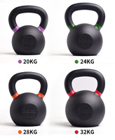 JIANYUN Ensembles de Kettlebells en Fonte Durables avec Poignées Larges et Base Plate, Multi-Niveaux pour Débutants et Professionnels, Entraînement de Force à Domicile