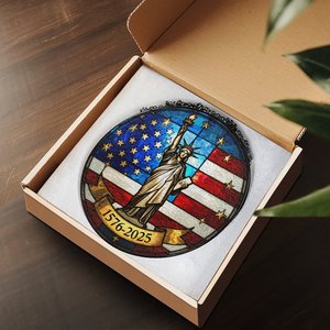 Stained Glass Suncatcher Pendant United States 250th Anniversary Gift 1576 2025 Decorative <b>Hanging</b> Art - Product Image 4