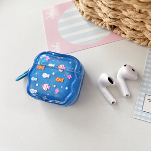 Funda Protectora para <span class=keywords><strong>AirPods</strong></span> <span class=keywords><strong>Pro</strong></span> 2 3 4 con Diseño <span class=keywords><strong>de</strong></span> Pez Azul Oceánico, Textura <span class=keywords><strong>de</strong></span> Onda, Cordón Decorativo, Carcasa <span class=keywords><strong>de</strong></span> TPU Suave a Prueba <span class=keywords><strong>de</strong></span> Golpes - Product Image 5