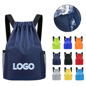 Sacs à cordon en nylon imperméables personnalisables, sacs de camping à cordon, sacs à cordon de football, sacs à dos de sport à cordon - Product Image 2