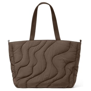 Sac fourre-tout d'hiver matelassé en polyester beige grande capacité avec deux poignées, isotherme, doux, élégant, couleur unie, pour le shopping - Product Image 4