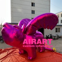 Ballon gonflable de cochon assis, mascotte de cochon rose gonflable de mascotte de dessin animé