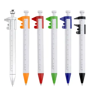 Promotional plastic ruler vernier caliper tool pen multi function ballpoint pen with custom logo