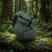 Porte-clés robuste en paracorde 550, kit de survie tactique, équipement d'urgence, breloque de sac tressée à la main pour la randonnée, le camping, cadeau