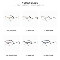 Lunettes de lecture unisexes en titane pur, montures de luxe sans monture, motif diamant, double arche, ultra légères, anti-lumière bleue, logo personnalisé