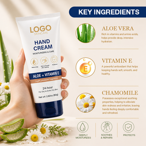 Crème pour les mains hypoallergénique sans parfum, enrichie en aloe vera, hydratation 24h, marque privée, 7 hydratants, 3 vitamines - Product Image 5