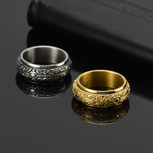 Bague sphérique astronomique rotative, bague cosmique <span class=keywords><strong>magique</strong></span> vintage hip hop en acier inoxydable, bijoux de mode pour hommes - Product Image 5