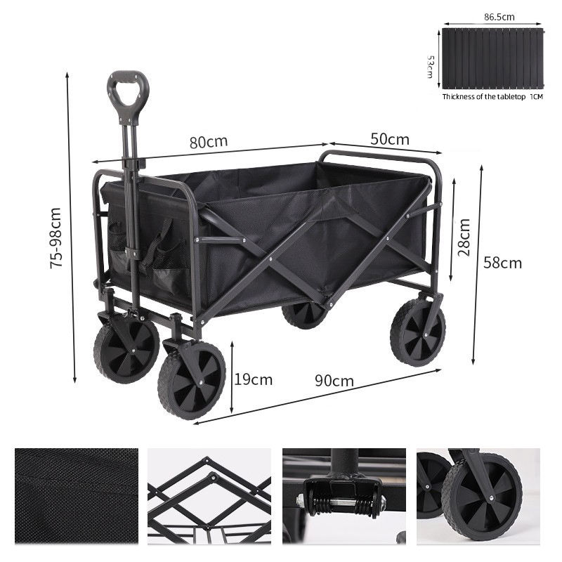 Flexible Push Heavy Duty Garden Wagon Cart Manufacture Folding Camping Wagon