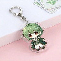 Breloque pendentif personnalisée mignonne de fille anime, porte-clés en acrylique détachable avec fermoir mousqueton et anneau fendu, pour cadeaux de collection pour fans