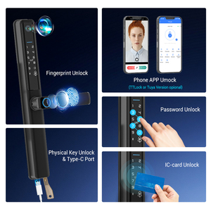Tlock tuya zibgee wifi חשמלי דיגיטלי משרדית ביומטרי חכם אלומיניום רזה הזזה ידית זכוכית ידית מנעול דלת מנעול דלת מנעול - Product Image 2