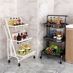 Estante de Almacenamiento Plegable para Cochecito de Bebé, Organizador Metálico Móvil con Ruedas, Ahorro de Espacio, Estante de Almacenamiento para el Hogar - Product Image 2