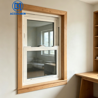 Fenêtre à double battant en vinyle de type extrusion américaine, cadre en PVC et plastique, fenêtre coulissante verticale en UPVC pour résidences