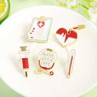 Broche médicale simple broches stéthoscope seringue thermomètre broche Badge pour infirmière médecin décoration