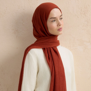Hijab léger, respirant, doux, en modal froissé, imprimé géométrique ethnique, écharpe de tous les jours, châles traditionnels tropicaux - Product Image 3