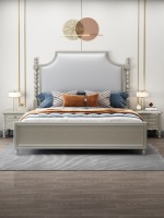 Offre Spéciale – Cadre de Lit Moderne de Luxe en Bois Massif Rembourré en Cuir, Confortable et Écologique, Tailles Queen et King pour Chambre Parentale