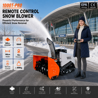 Souffleuse à neige multifonctionnelle sur chenilles VOL Industrial certifiée EPA, moteur essence hybride 15HP avec télécommande