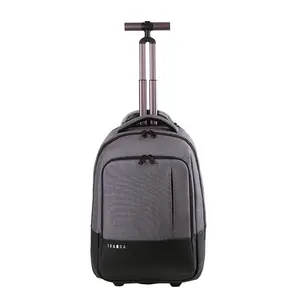 Mochila de viaje con ruedas para hombre y mujer, bolso con puerto de carga USB, resistente al agua, de nailon, antirrobo, para ordenador portátil de 15,6 pulgadas