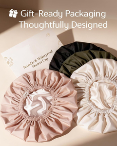 <span class=keywords><strong>Bonnet</strong></span> <span class=keywords><strong>de</strong></span> Douche <span class=keywords><strong>de</strong></span> Luxe en Satin <span class=keywords><strong>pour</strong></span> Femme, Réutilisable, Imperméable, Anti-Frisottis et Grand <span class=keywords><strong>Bonnet</strong></span> <span class=keywords><strong>de</strong></span> <span class=keywords><strong>Bain</strong></span> avec Bande Élastique - Product Image 6