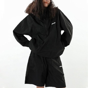 Custom <strong>Lightweight</strong> Nylon <strong>Jacket</strong> Set Windbreaker <strong>Jacket</strong> and Short Set for <strong>Women</strong> <strong>Jacket</strong> Set - Product Image 1