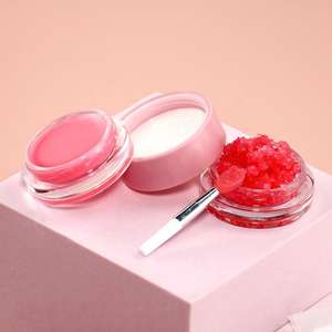 Vente chaude <span class=keywords><strong>Baume</strong></span> À Lèvres Gommage 2in1 Ensemble En Gros Rose Fruits Fraise <span class=keywords><strong>Hydratant</strong></span> Nourrissant Kit De Soins Des Lèvres - Product Image 2