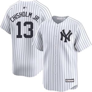 Camiseta de Béisbol para Niños de los New York Yankees, Blanca, Modelo Chisholm Jr. 13, con Cuello y Tecnología de Absorción de Humedad - Product Image 1