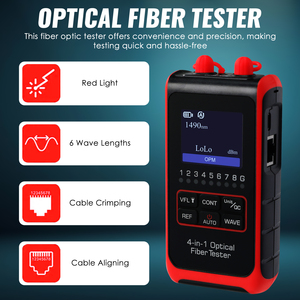 Medidor de Potencia de Fibra Óptica con Localizador Visual de Fallas (VFL) |   Pantalla LCD a Color HD para Conectores FC/SC/ST |   Herramienta de Prueba de Cables de Red (OEM) - Product Image 2