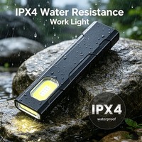 Mini Linterna LED Recargable Compacta de 5 Modos, Luz de Trabajo COB con Base Magnética y Clip, Luz de Advertencia Roja y Azul para Emergencias en el Automóvil