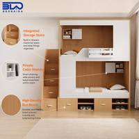 Lit superposé multifonctionnel avec tiroirs pour petits appartements