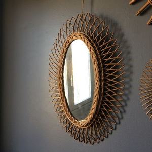 Top New Design Bamboo Rattan Wall Salon <b>Mirror</b> <b>Small</b> Round <b>Mirror</b> Customize Size Color Living Room Furniture - Product Image 5