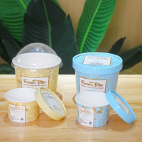 Saladier en papier récipient alimentaire jetable transparent Rond adapté à la salade yaourt kraft alimentaire crème glacée tasse