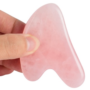 Pietra Gua Sha a Forma di Cuore in <span class=keywords><strong>Giada</strong></span> Naturale, Strumento per <span class=keywords><strong>Massaggio</strong></span> Facciale in Quarzo Rosa, Confezione con Spina USA per Massaggiatore Corporale - Product Image 2