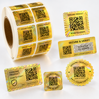 Etiquetas de Seguridad Personalizadas con Holograma Dorado Anti-Falsificación, Etiquetas de Verificación a Prueba de Manipulación con Número de Serie Raspable
