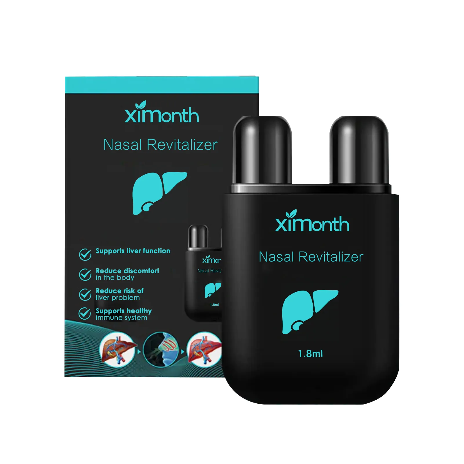 Inhalador Nasal de limpieza de hígado a base de hierbas, caja Nasal de reparación, inhaladores nasales de larga duración naturales rápidos, aerosol de hierbas