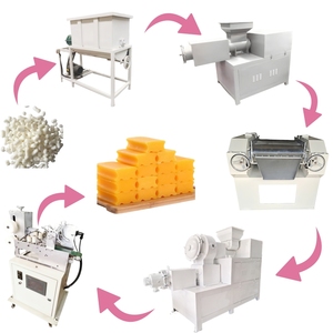 Heavy Duty Semi-Auto <b>Soap</b> <b>Making</b> <b>Machine</b> Laundry <b>Soap</b> Production Line 300-500kg/h R&D Testing with <b>Mixer</b> Plodder Cutter Stamper - Product Image 1