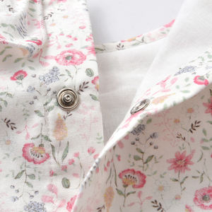 Combinaison d'été pour bébé fille, nouveau-né, en coton tricoté, smockée, broderie, sans manches, imprimé floral, couleur personnalisée, bouton - Product Image 4