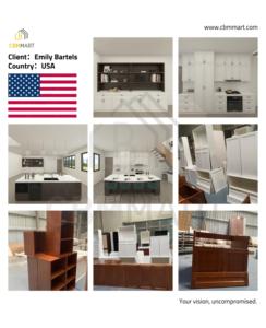 Cbmmart Tùy chỉnh cao cấp tủ bếp hiện đại Shaker Tủ Bếp thiết lập với xử lý chìm đảo Countertop bản lề ngăn kéo - Product Image 4