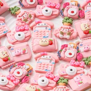 Nieuwe Roze Lange Gras Meisje Hars Charme Accessoires Diy Cream Lijm Mobiele Telefoon Case En Haarspeld Cartoonachtige Stijl Groothandel - Product Image 2