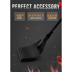 Premium in ecopelle nera 18 "frusta da equitazione per adulti set equestri e accessori Paddle per piloti - Product Image 6