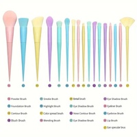Ensemble de 17 pinceaux de maquillage pour le visage et les yeux en poils synthétiques vegan de luxe, idéal pour le mascara et le crayon à sourcils