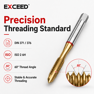 Macho de roscar de punta espiral HSSE con recubrimiento de TiN M2 M2.5 M3 M4 M5 M6 Machos de roscar métricos HSSE con punta espiral y recubrimiento de TiN de alta calidad para corte F - Product Image 3
