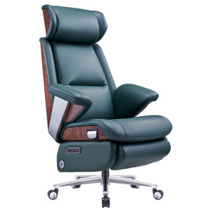 Vente en gros de chaises de bureau ergonomiques JORI en cuir véritable traditionnel, fonction massage, taille personnalisable, cadre en aluminium - Product Image 1