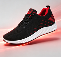 Baskets de sport pour hommes à semelle amortie, en maille tricotée, à lacets, confortables, respirantes, rehaussantes, légères, imperméables, vente en gros
