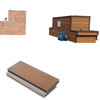 Planches de terrasse en composite WPC modernes, carrées, antidérapantes, co-extrudées, imperméables, pour extérieur, avec finition brossée