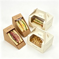 Boîte à sandwich en papier kraft de qualité alimentaire en gros – Emballage pour snacks, hot-dogs, burgers et sandwichs à emporter