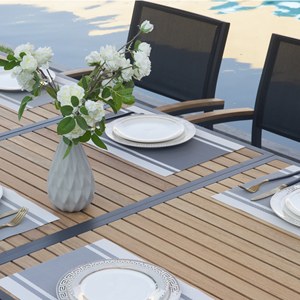 Set <span class=keywords><strong>da</strong></span> Pranzo Impermeabile per Esterni Tavolo e Sedie <span class=keywords><strong>da</strong></span> Patio Tavolo <span class=keywords><strong>da</strong></span> Giardino Allungabile con Sedie Set <span class=keywords><strong>da</strong></span> Pranzo per Balcone - Product Image 2